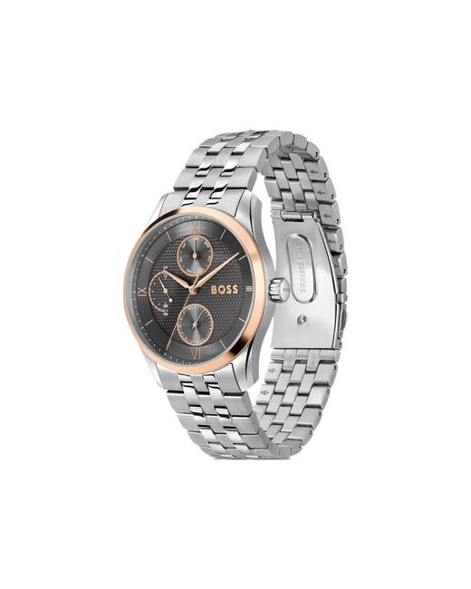 Boss Metallic Principle Master-Textured-Dial Watch With Multi-Link Bracelet for men