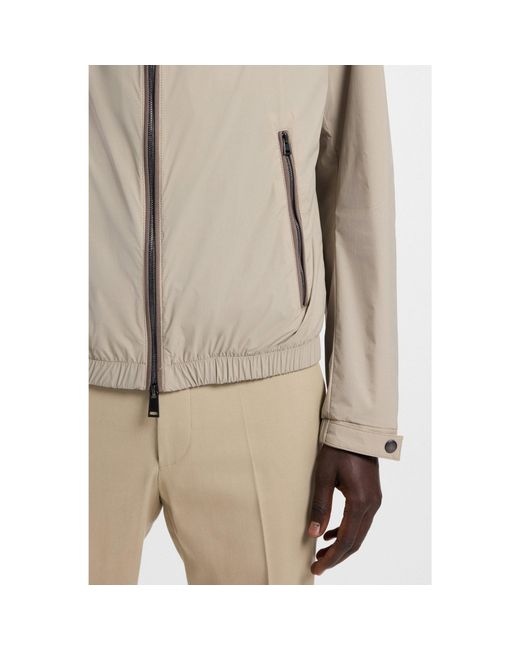 Boss Natural Water-Repellent Windbreaker With Packable Hood for men