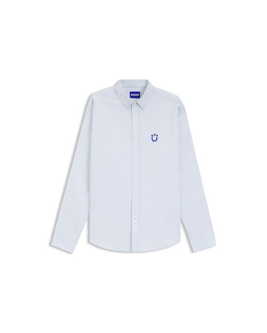 HUGO Blue Oversized-Fit Shirt for men