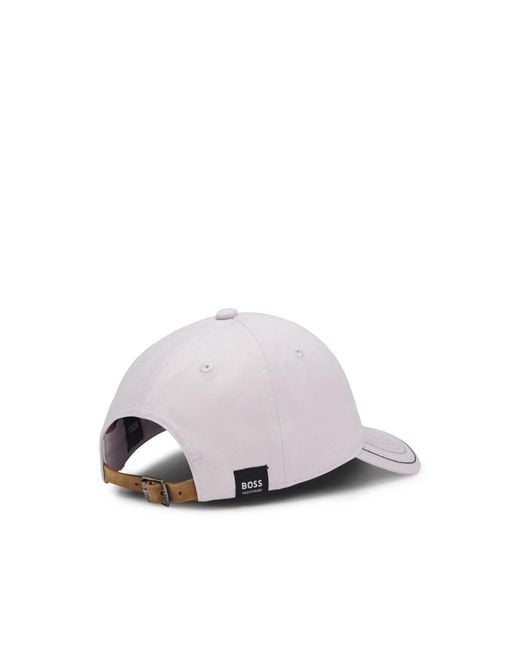 Boss White Equestrian Cotton Cap With Double B Monogram