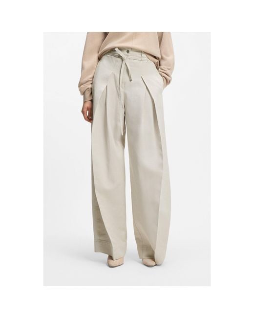 Boss Natural Relaxed-Fit Trousers