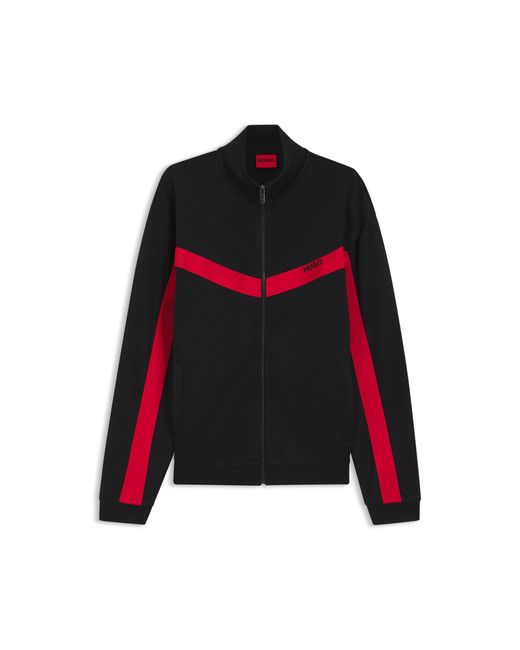 HUGO Black Zip-Up Sweatshirt for men