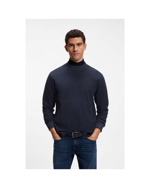 Boss Blue Long-Sleeved T-Shirt for men
