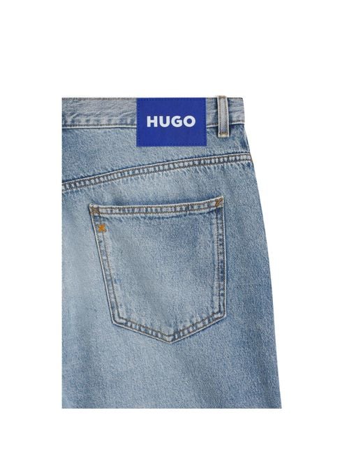 HUGO Blue Baggy-Fit Jeans for men