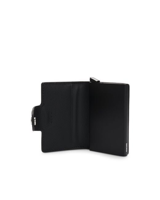 Boss Black Textured Card Holder With Secrid Technology for men