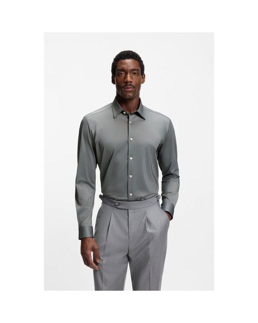 Boss Gray Regular-Fit Shirt for men