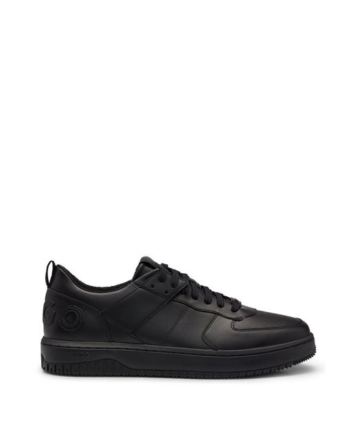 HUGO Black Mixed-material Trainers With Raised Logo for men