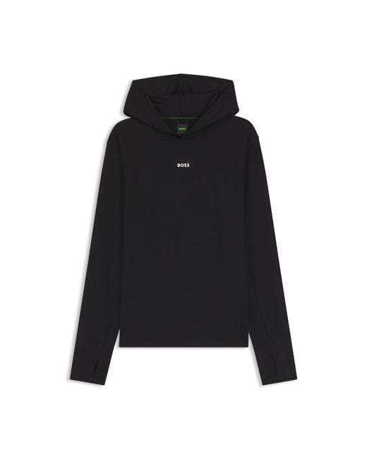 Boss Black Active Hoodie With Thumbholes And Moisture Management for men