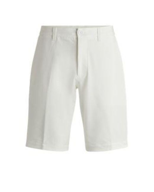 Short Slim Fit en tissu déperlant facile à répasser Boss pour homme en coloris White