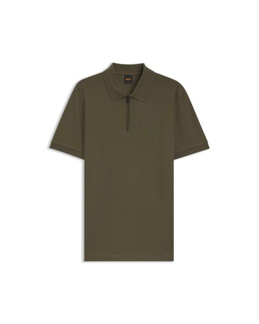 Boss Green Stretch-Cotton Slim-Fit Polo Shirt With Logo Patch for men