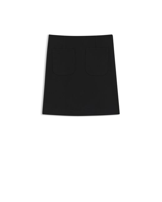 HUGO Black Punto Milano Jersey Mini Skirt With Front Pockets