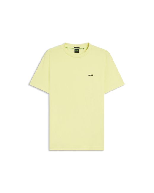 Boss Metallic Stretch-Cotton T-Shirt With Logo Detail for men