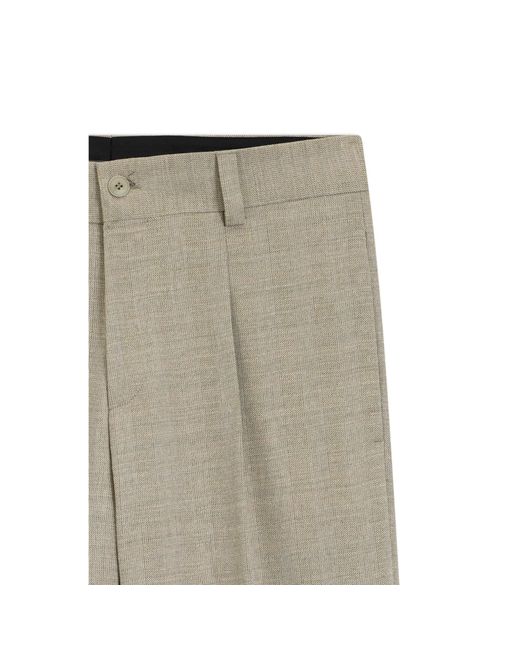 HUGO Natural Modern-Fit Trousers With Herringbone Weave for men