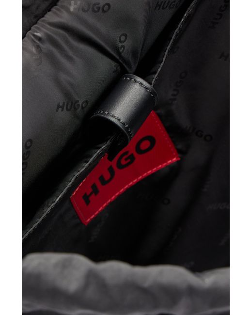 HUGO Black Flap-closure Backpack With Branded Webbing for men