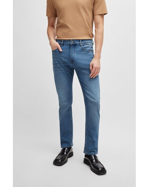 Boss Slim-fit Jeans In Pure-blue Comfort-stretch Denim for men