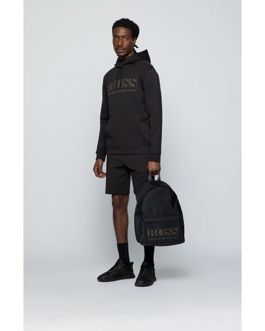 BOSS by HUGO BOSS Synthetic Pixel-logo Backpack In Recycled Nylon With  Smart Sleeve in Black for Men - Lyst