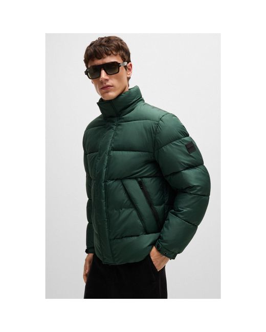 Boss Green Water-Repellent Puffer Jacket With Detachable Hood for men