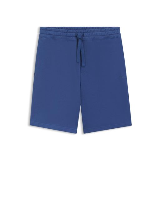 Short Décontracté En Molleton De Coton À Logo Imprimé HUGO pour homme en coloris Blue