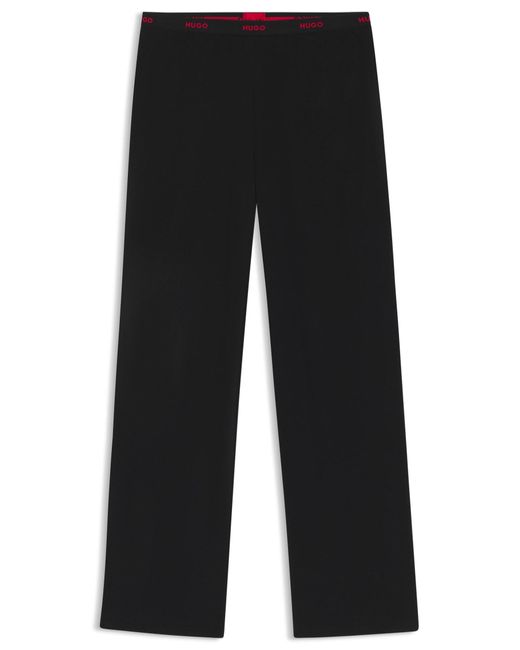 HUGO Pyjamabroek Van Stretchkatoen Met Logo's Op De Tailleband in het Black