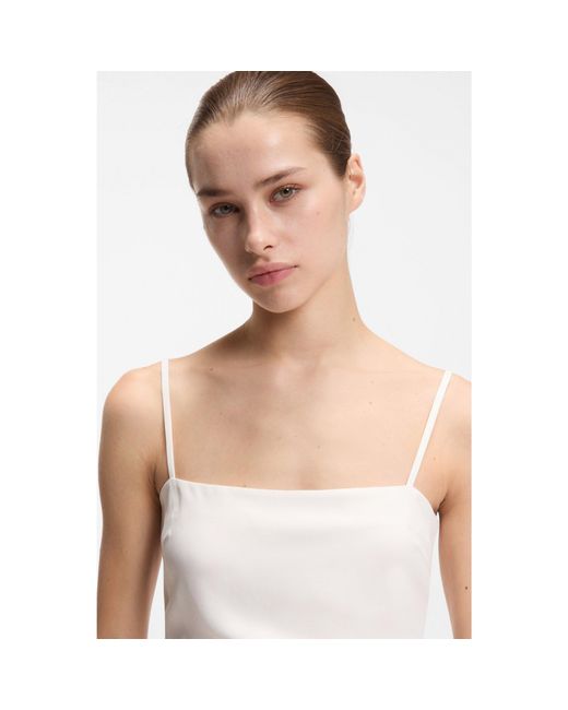 HUGO White Gathered Bandeau Top With Straps