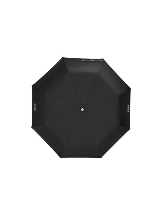 Boss Black Monogram-Canopy Pocket Umbrella