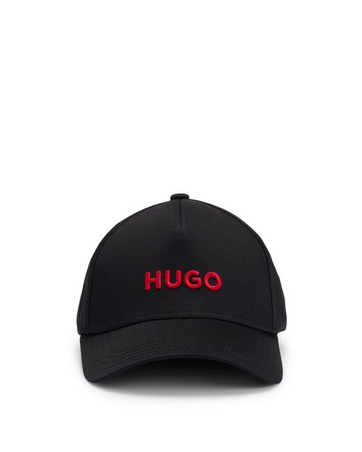 HUGO Cap aus Baumwoll-Twill mit Logo-Stickerei und Snapback-Verschluss in Black für Herren