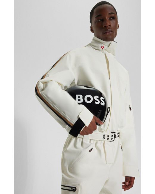 Boss Natural X Perfect Moment Branded Ski Suit With Stripes for men