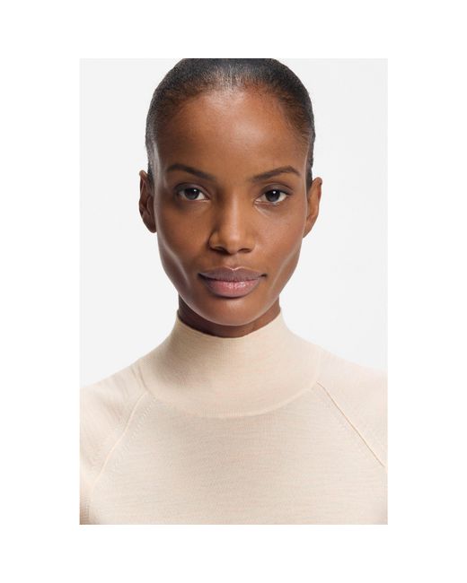 Boss Natural Sleeveless Mock-Neck Sweater