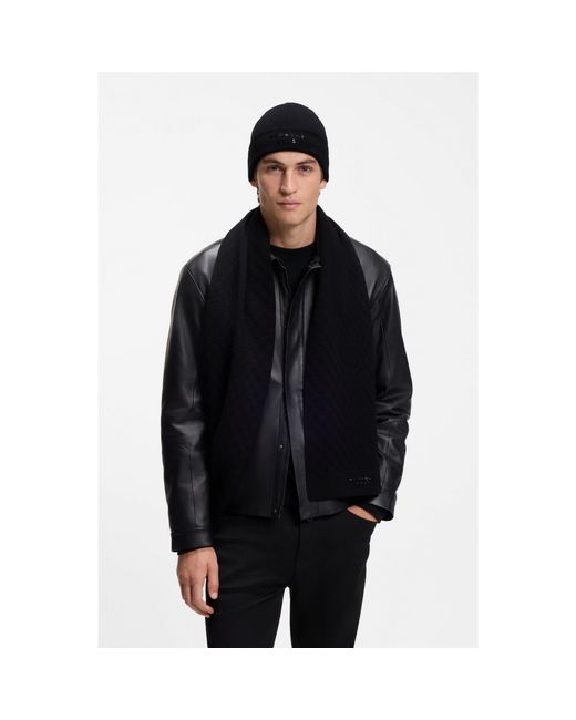 Boss Black Porsche X Beanie Hat With Pasha Check for men