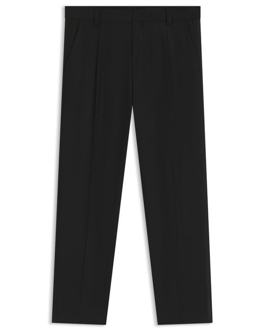HUGO Modern-Fit Hose Aus Strukturiertem Stretch-Gewebe in Black für Herren