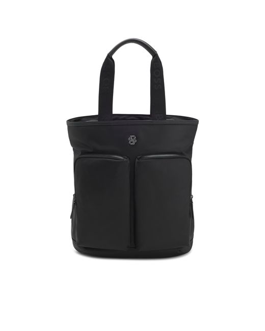 Boss Black Tote Backpack With Double B Monogram Trim for men