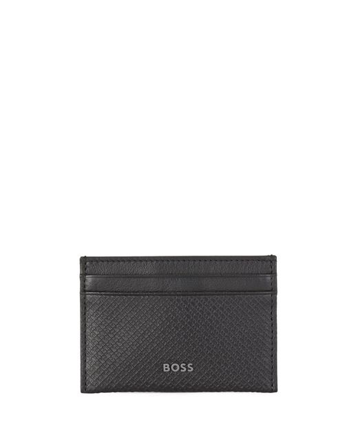 BOSS by HUGO BOSS Italianleather Card Holder With Emed Monograms in Black for Men Lyst