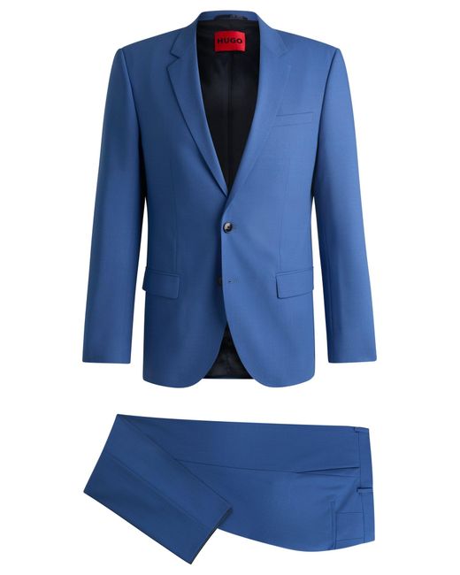 HUGO Slim-Fit Anzug Aus Funktionalem Stretch-Gewebe in Blue für Herren