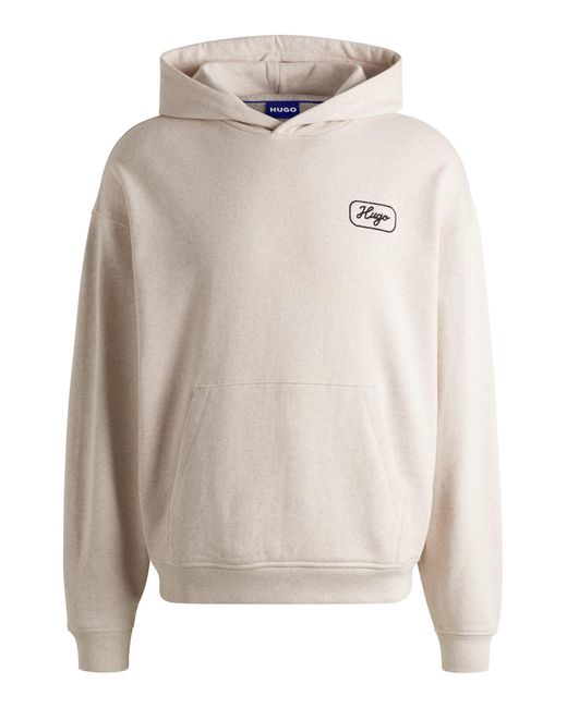 HUGO Hoodie Aus Baumwoll-Terry Mit Besticktem Artwork in White für Herren