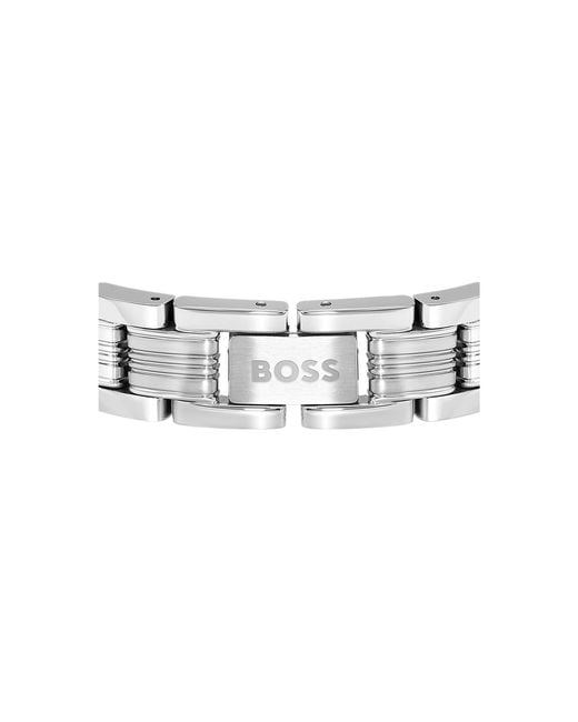 Boss Metallic Modern Bracelet With Understated Brand Details for men