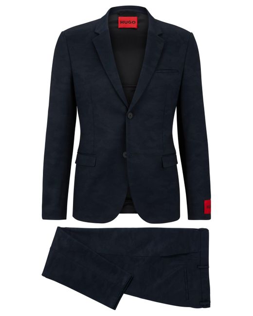 HUGO Extra Slim-Fit Anzug aus Jersey mit Camouflage-Print in Blau für  Herren | Lyst DE