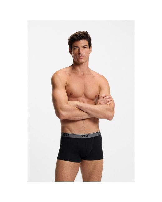 Boss Black Three-Pack Of Logo-Waistband Trunks for men
