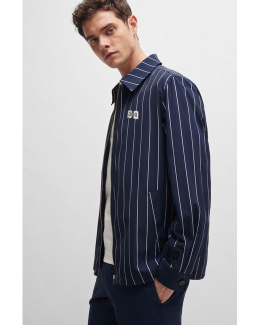 Boss Blue X Shohei Ohtani Relaxed-fit Striped Jacket for men