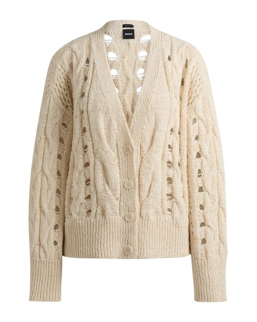 Boss Natural Cable-knit Cardigan