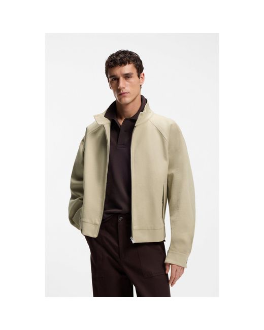 Boss Natural Zip-Up Bomber Jacket for men