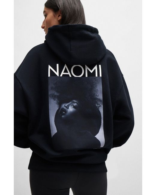 Boss Black Naomi X Cotton-terry Sweatshirt With Ribbed Trims