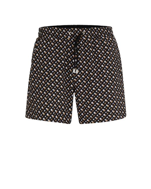 BOSS by HUGO BOSS Fully Lined Quick-dry Swim Shorts With Monogram Print ...