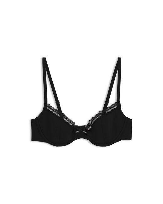 HUGO Black Lace-Trim Bra