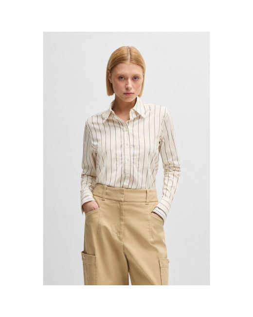 Boss White Regular-Fit Blouse
