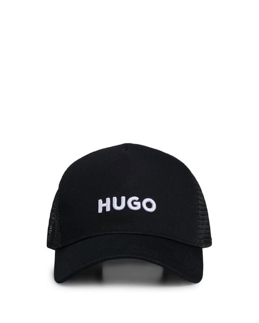 HUGO Cap Aus Baumwoll-Twill Mit Mesh-Einsätzen in Black für Herren
