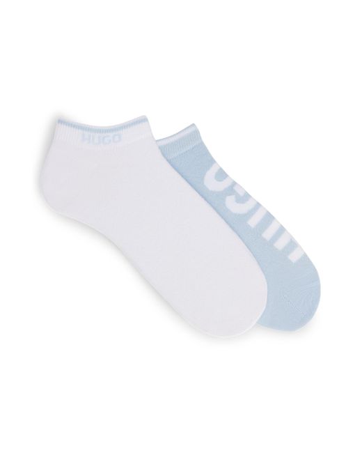 HUGO Zweier-Pack Sneakers-Socken aus Baumwoll-Mix mit Logos in White für Herren