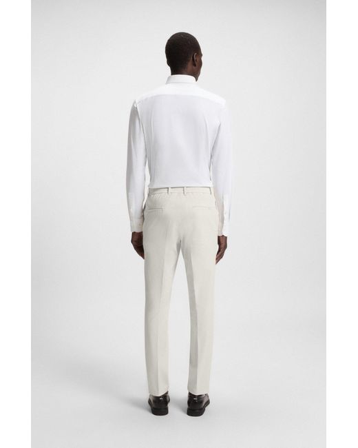 Boss Verstaubare Slim-Fit Hose Aus Funktionalem Stretch-Gewebe in White für Herren