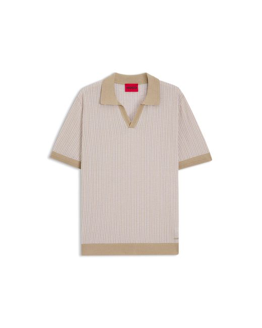 HUGO Pink Johhny-Collar Sweater for men
