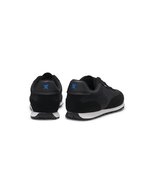 HUGO Black Ripstop Lace-Up Trainers With Eva-Rubber Sole for men