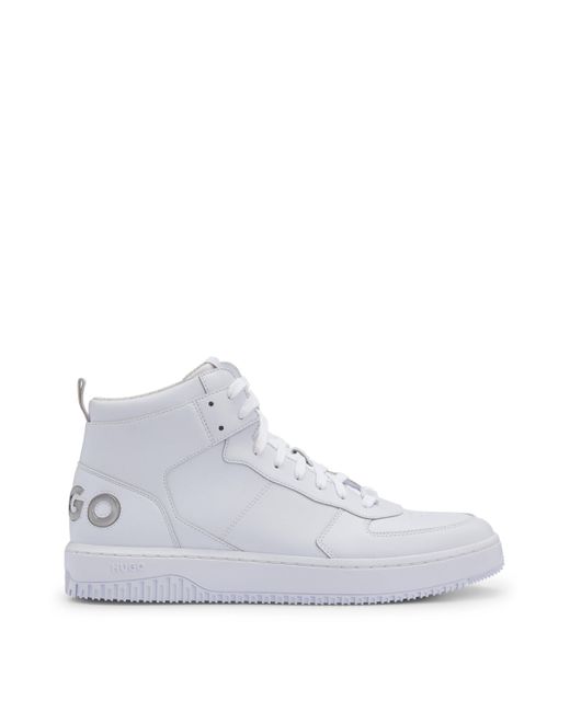 HUGO White High-Top Trainers With Bubble Branding for men
